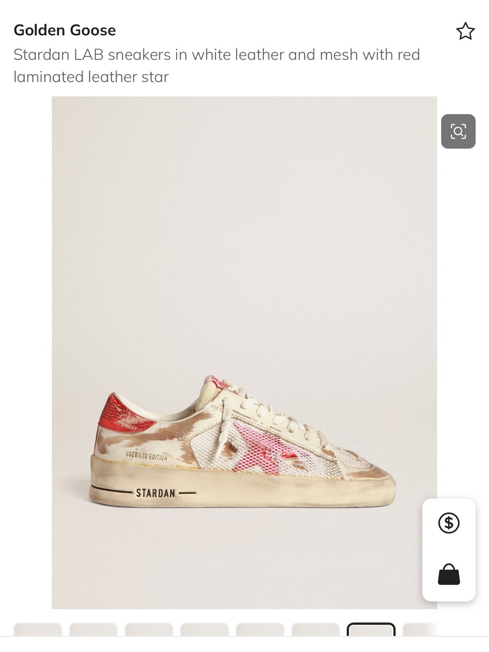 Golden Goose Stardan LTD Edition LAB Women's Sneakers in White and Red size 36